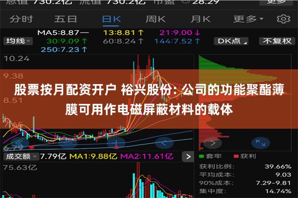 股票按月配资开户 裕兴股份: 公司的功能聚酯薄膜可用作电磁屏蔽材料的载体